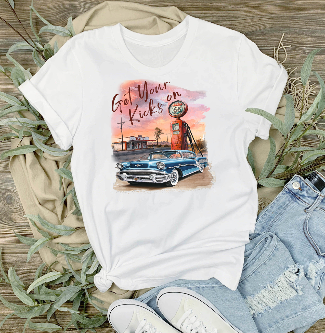 Route 66 Get Your Kicks Gas Pump T-Shirt