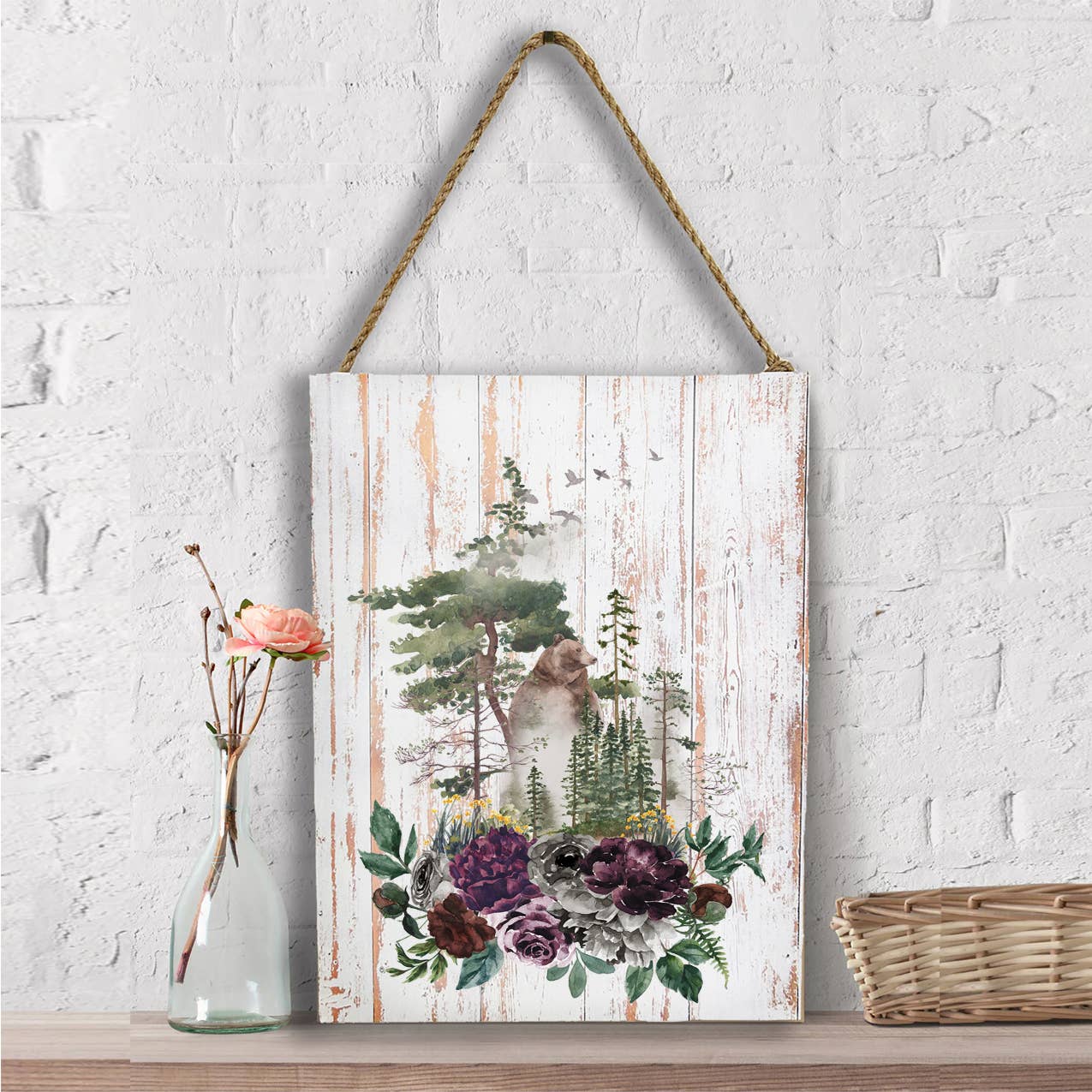 Bear Forest Trees Nature Wall Decor