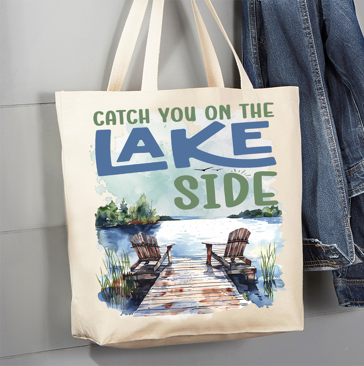 Catch you on the Lake Side Canvas Tote Bag