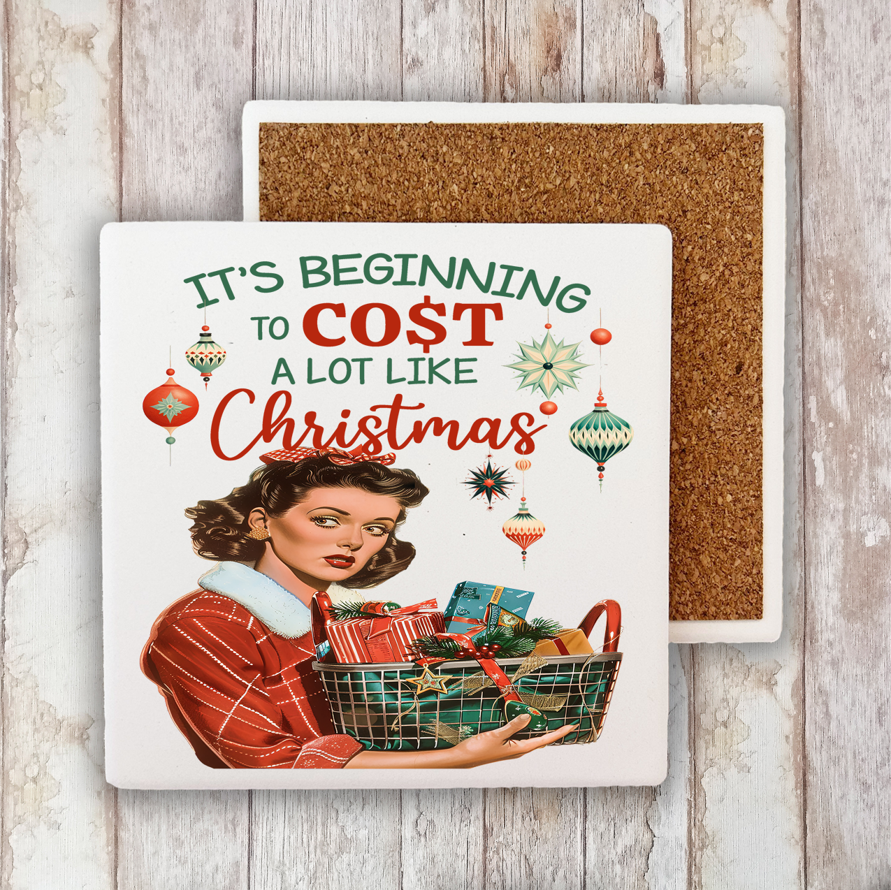 Beginning to cost like Christmas Stone Coaster (Set of 2)