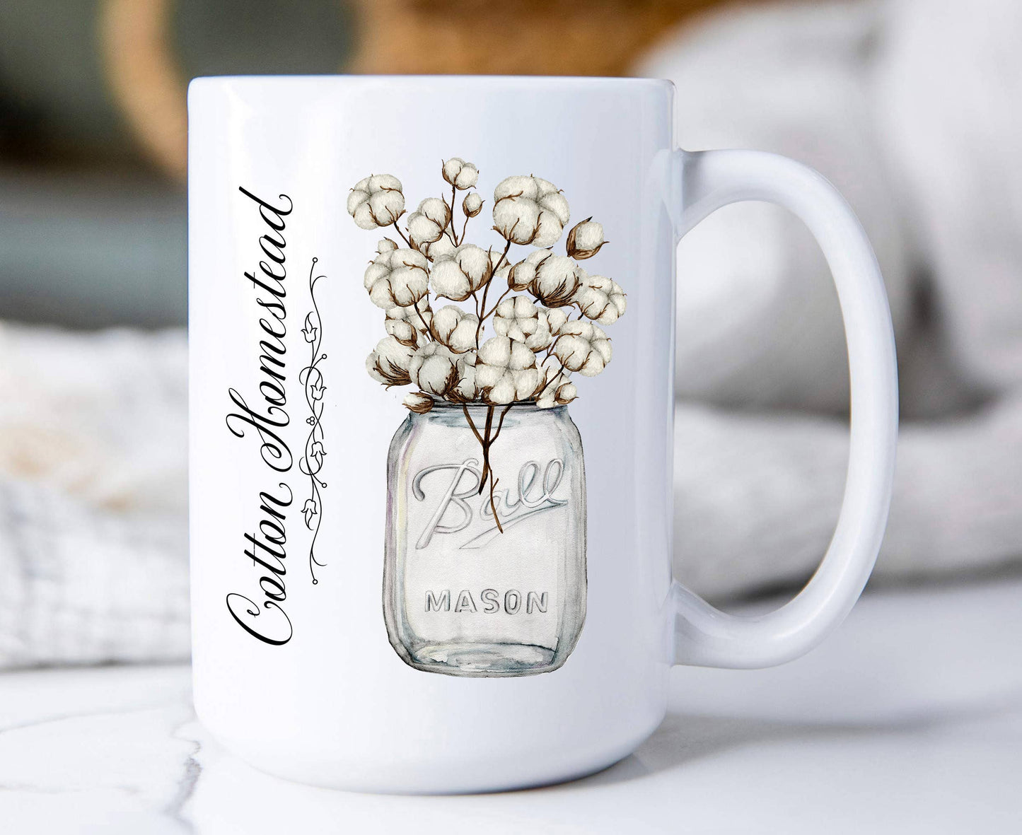 Cotton Homestead Mason Jar, Coffee Mugs