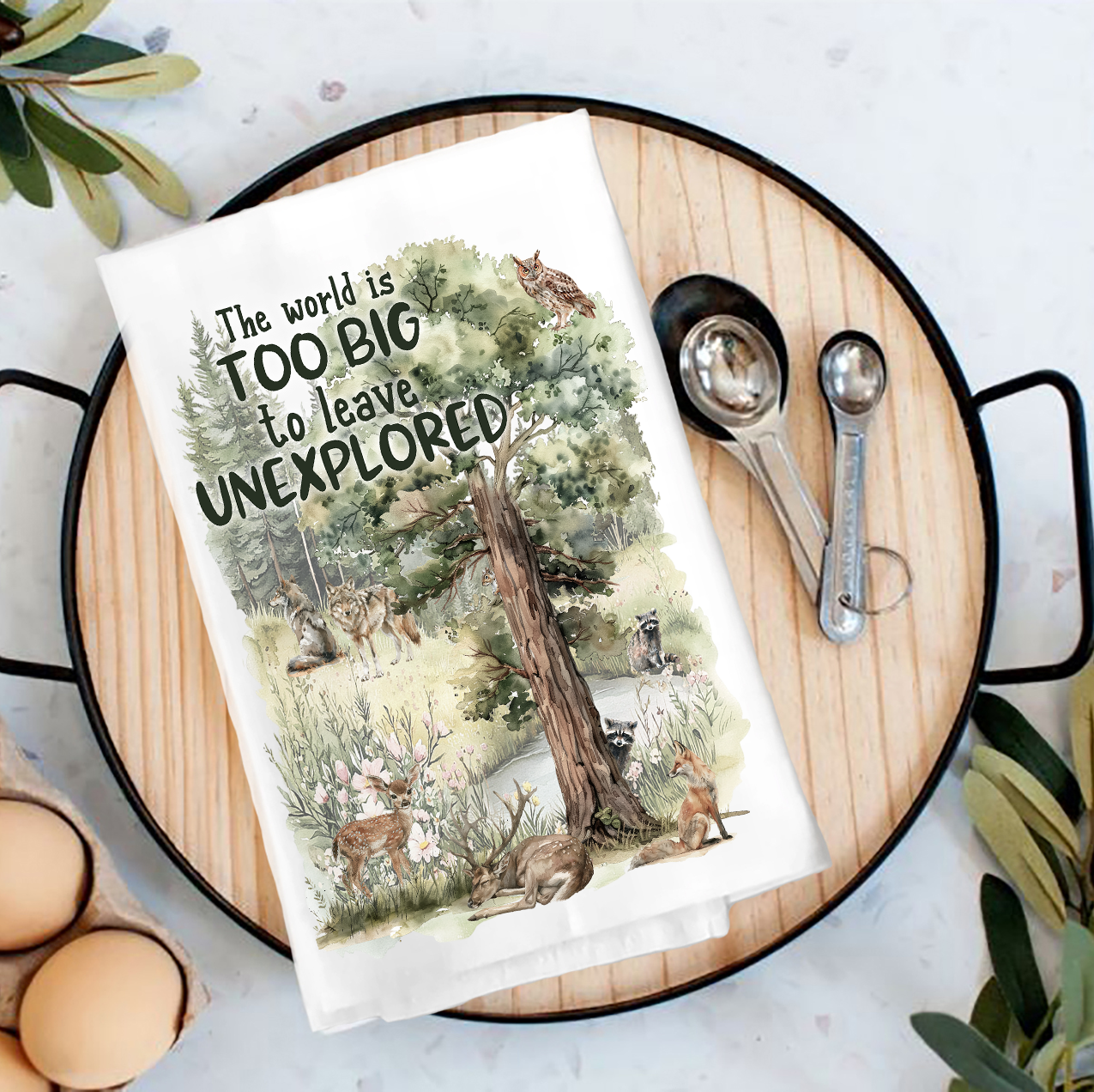 Woodland Animal Explore Wildness Tea Towel