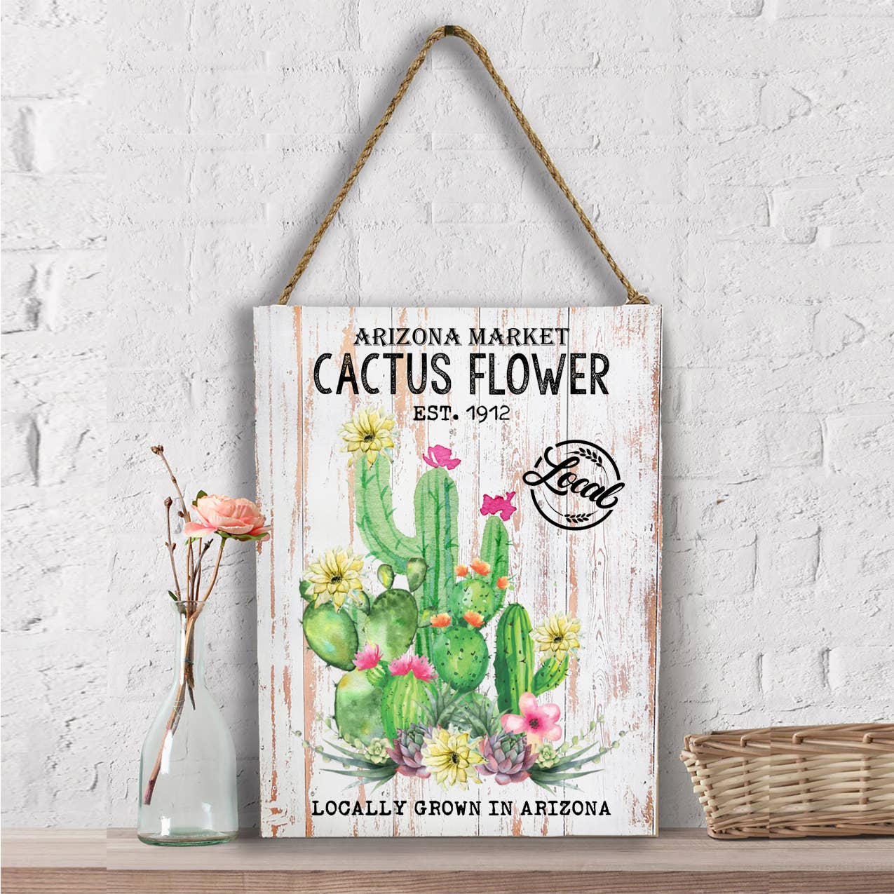 Arizona State Cactus Flower Souvenir Wall Decor