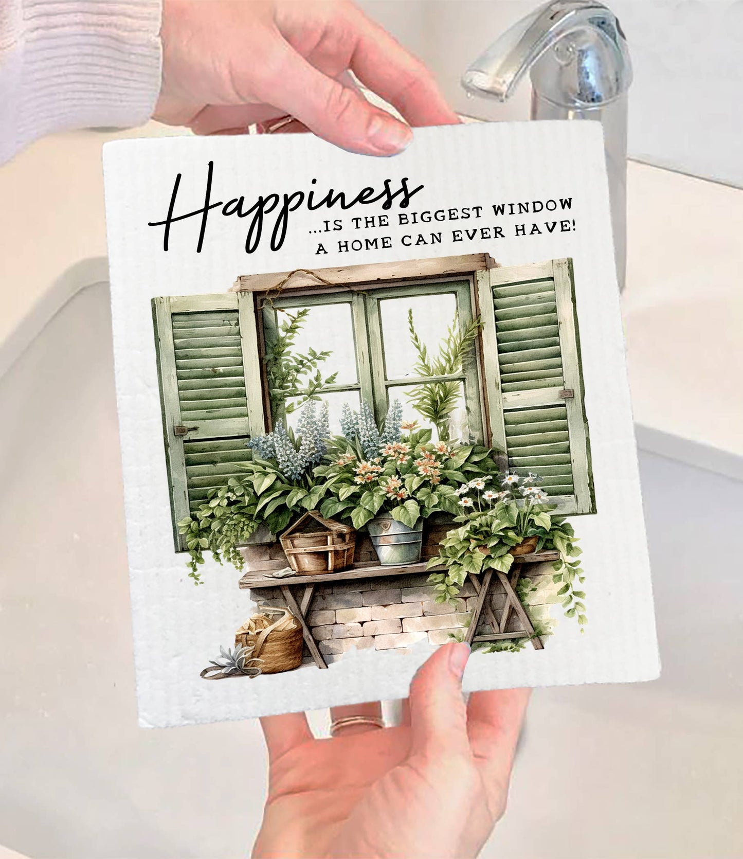 Set of 2 - Happens is the Biggest Window SWEDISH DISH CLOTH