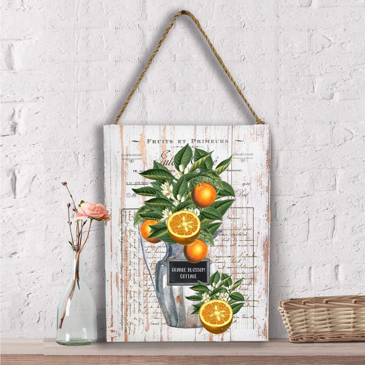 Vintage Orange Blossoms Cottage Wall Decor