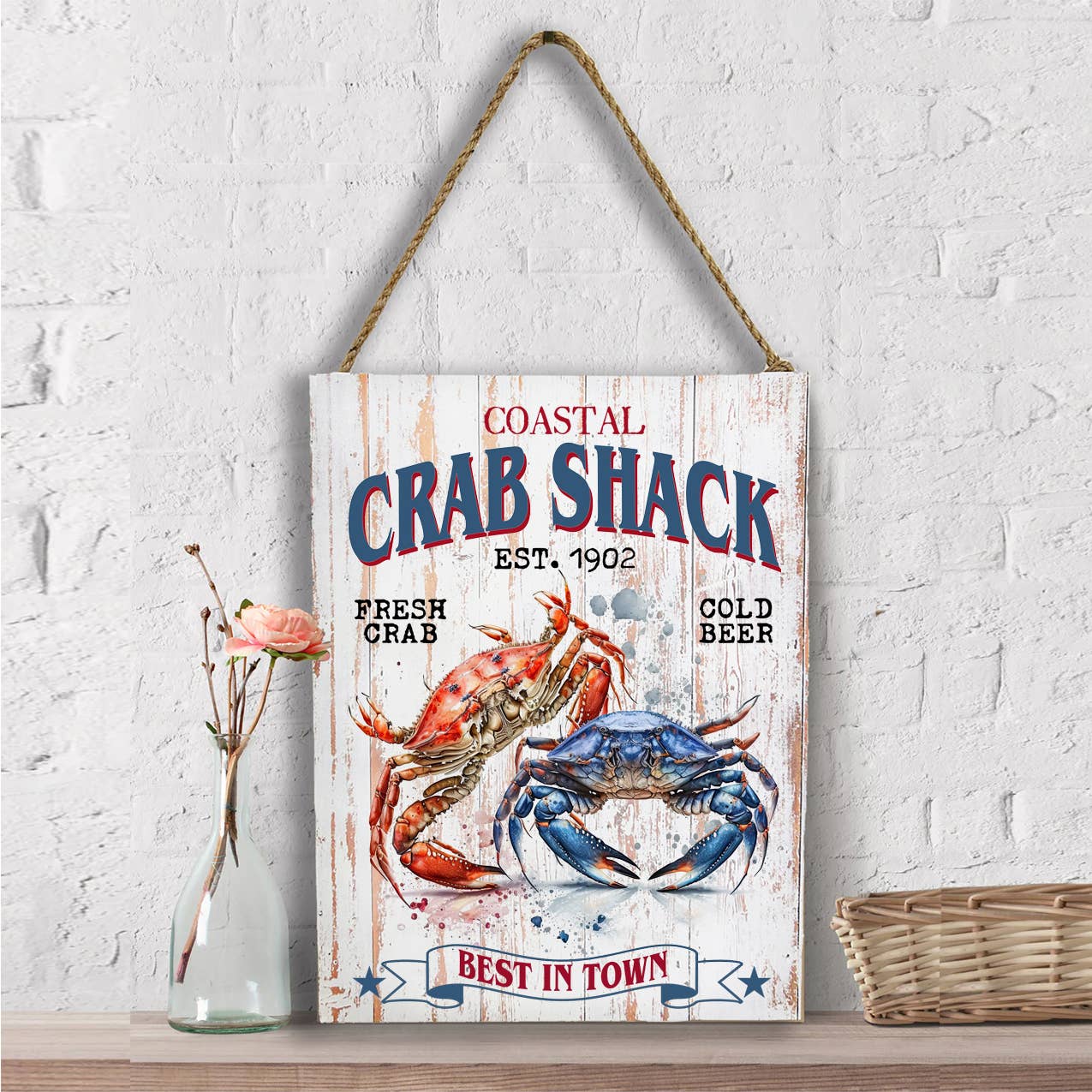 Coastal Beach Crab Shack Wall Decor