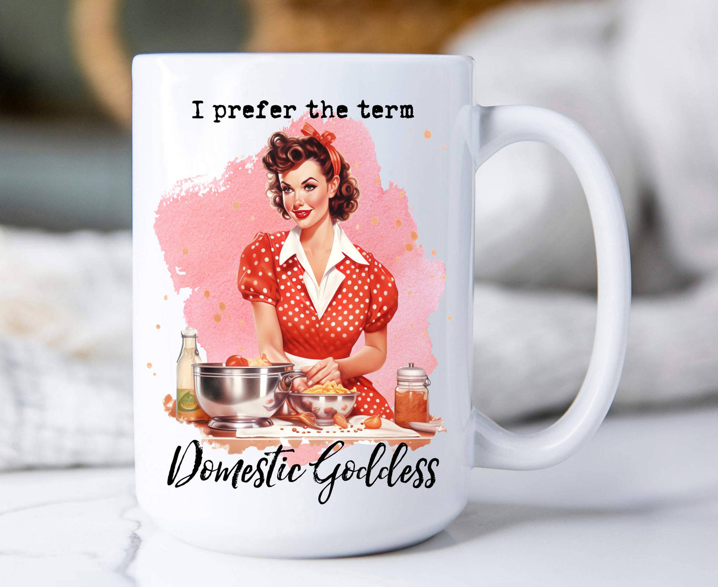 Domestic Goddess Retro Housewife 15 oz Coffee Mug