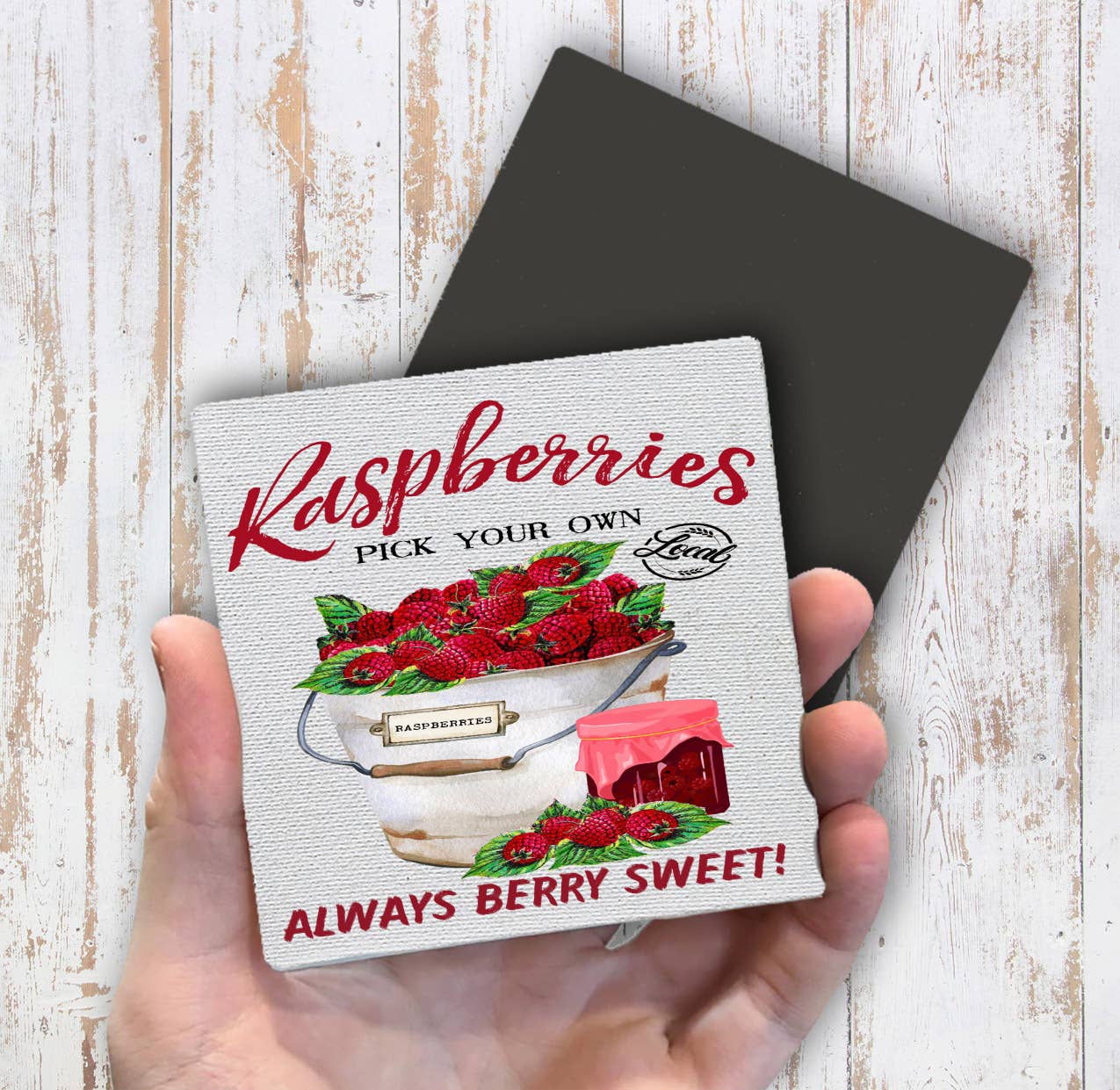Country Farm Rasberry Fruit Magnet Fridge - Sets of 2