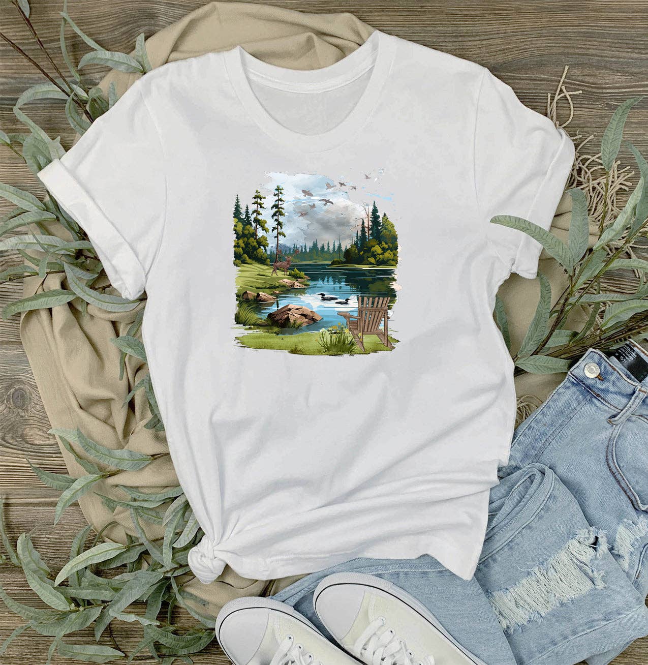 Adirondack Chair Lake Forest T-Shirt