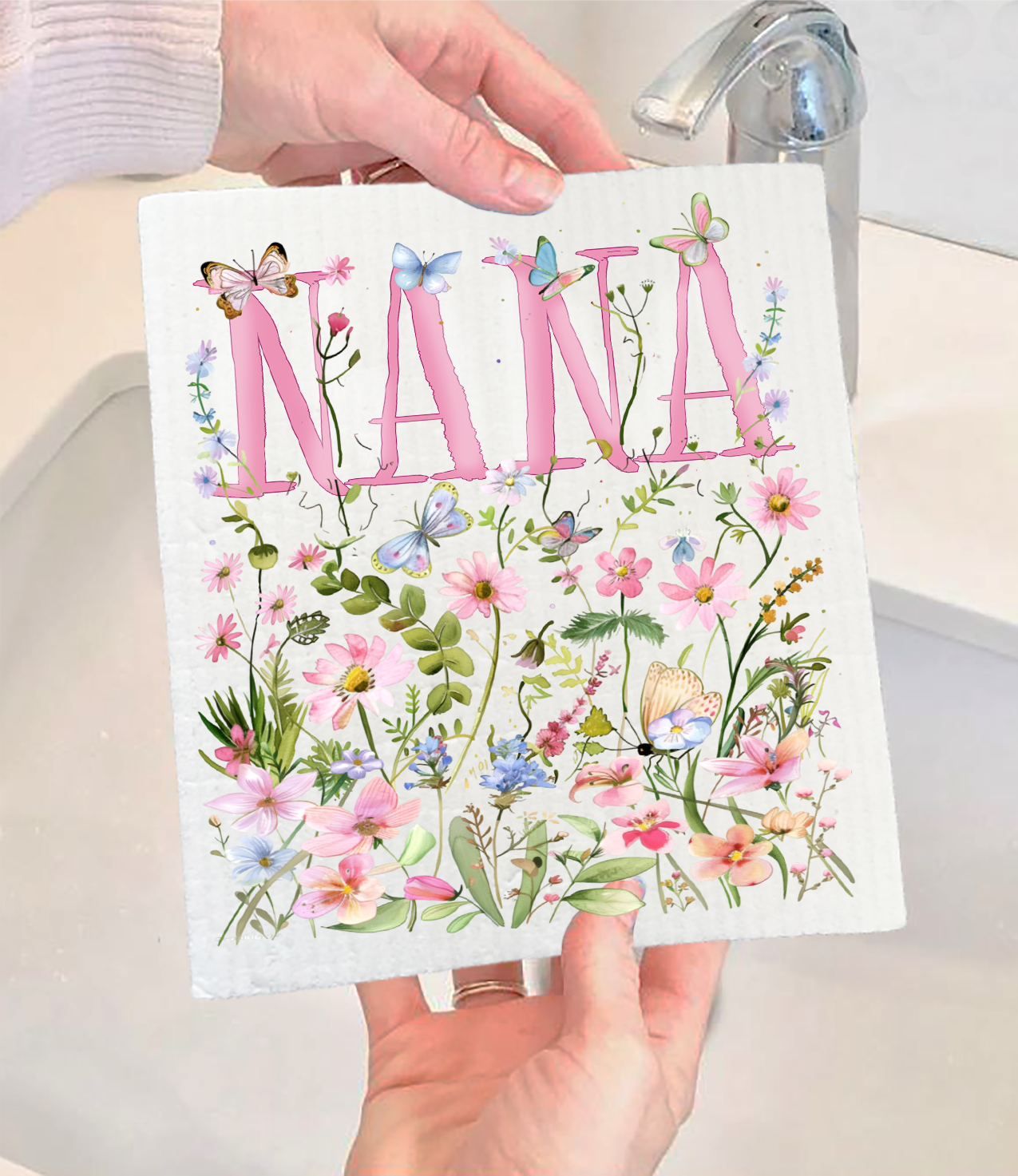Mother's Day Wild Flowers Nana Swedish Dishcloth (Set of 2)