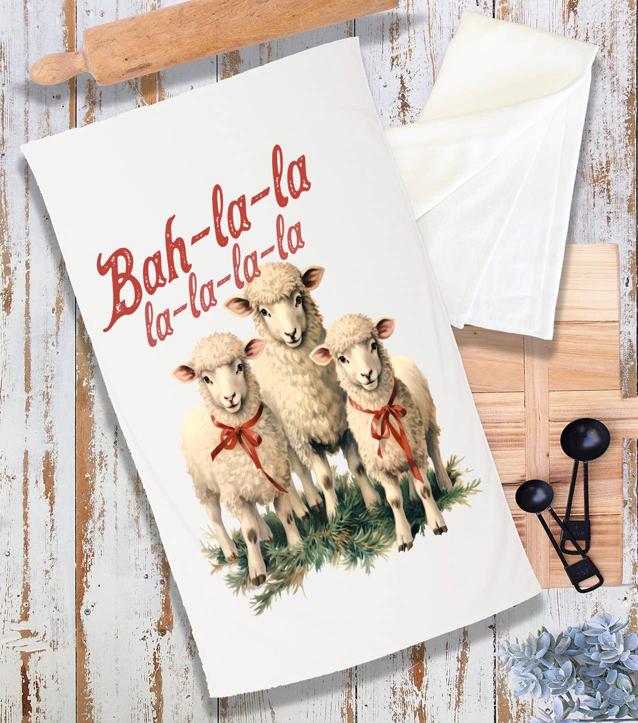 Christmas Bah-La-La-La Sheep Terry Towel