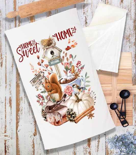 Autumn Fall Home Sweet Home Terry Towel