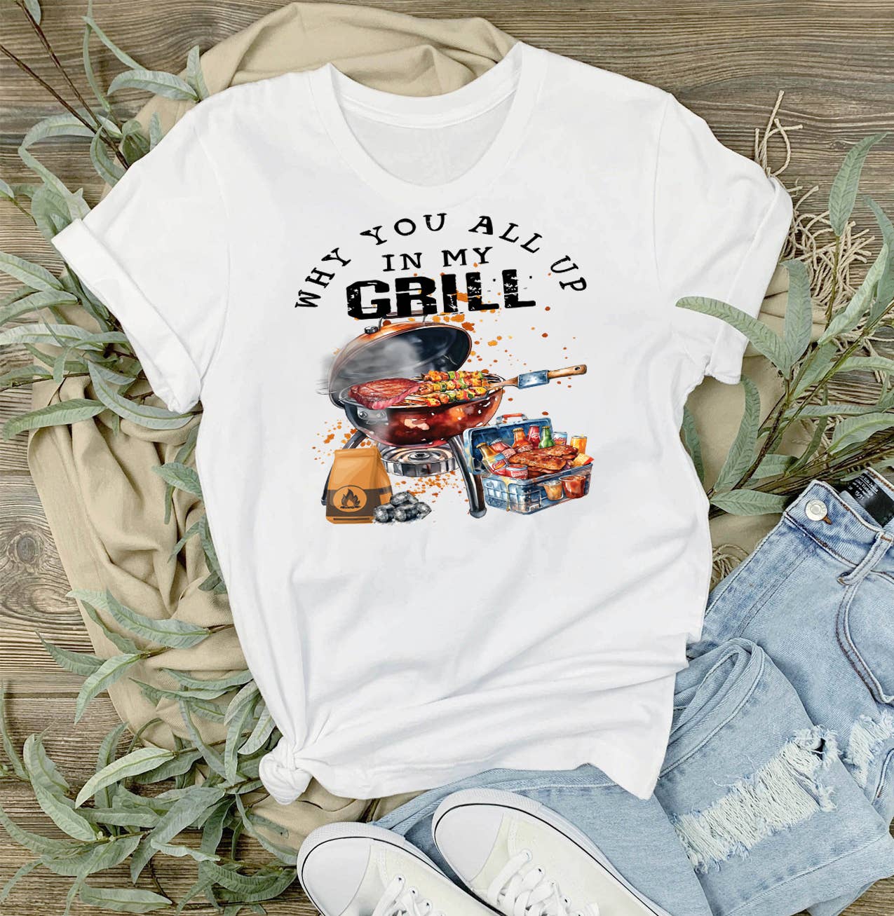 All Up in my Grill BBQ Funny T-Shirt