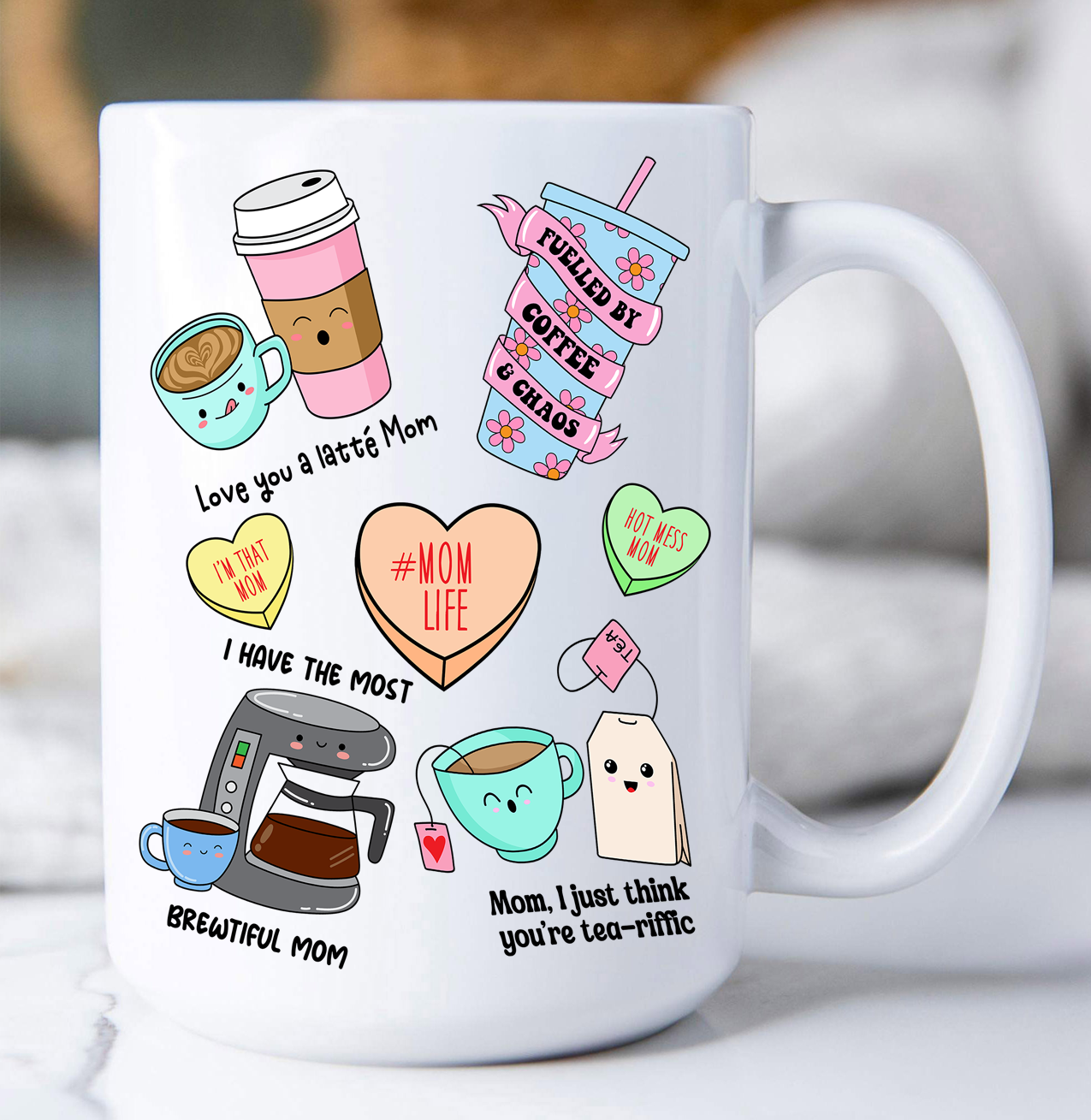Mother's Day Puns Sarcastic Quotes Coffee Mug