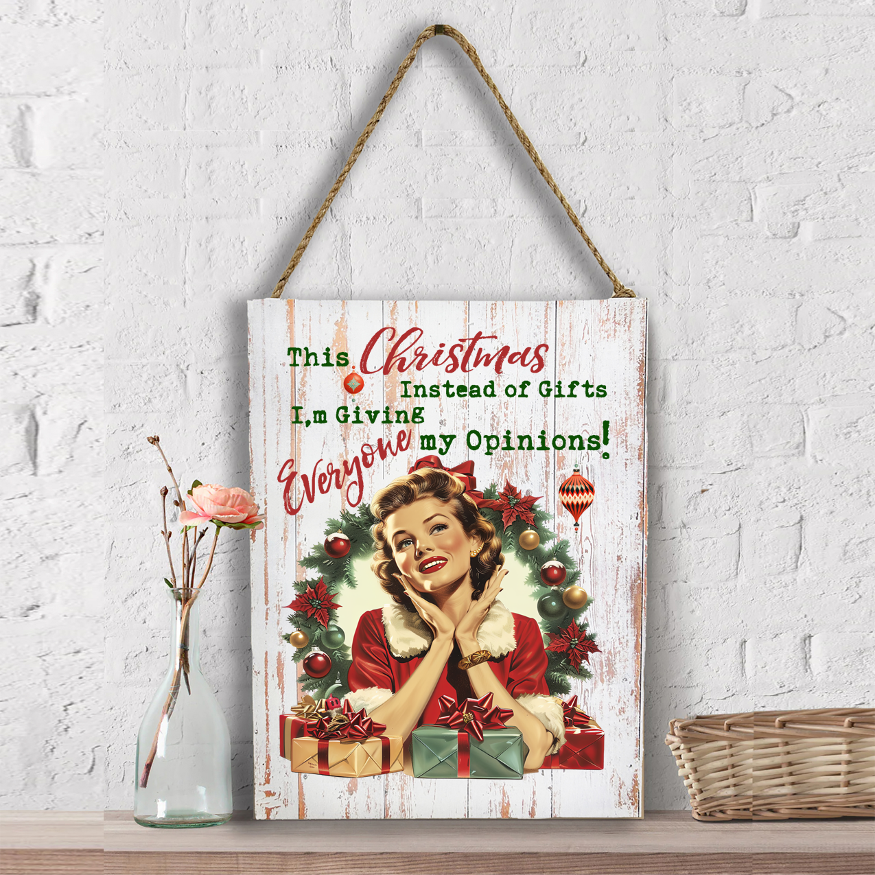 Christmas Funny Gifts My Opinions Wall Decor