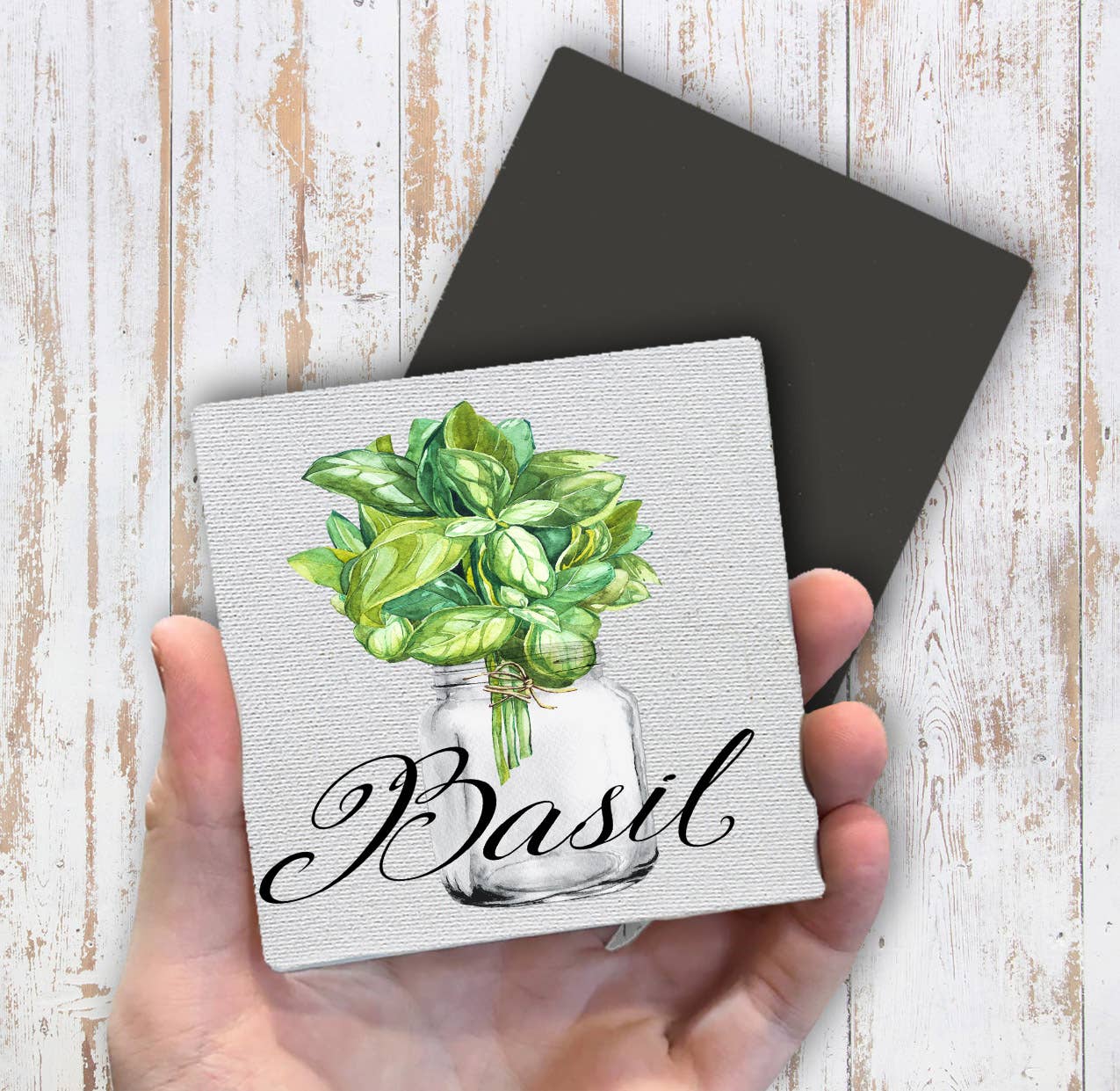 Farm Fresh Herbs Basil Magnet Fridge - Sets of 2