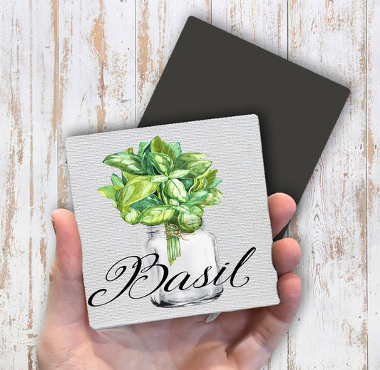 Farm Fresh Herbs Basil Magnet Fridge - Sets of 2