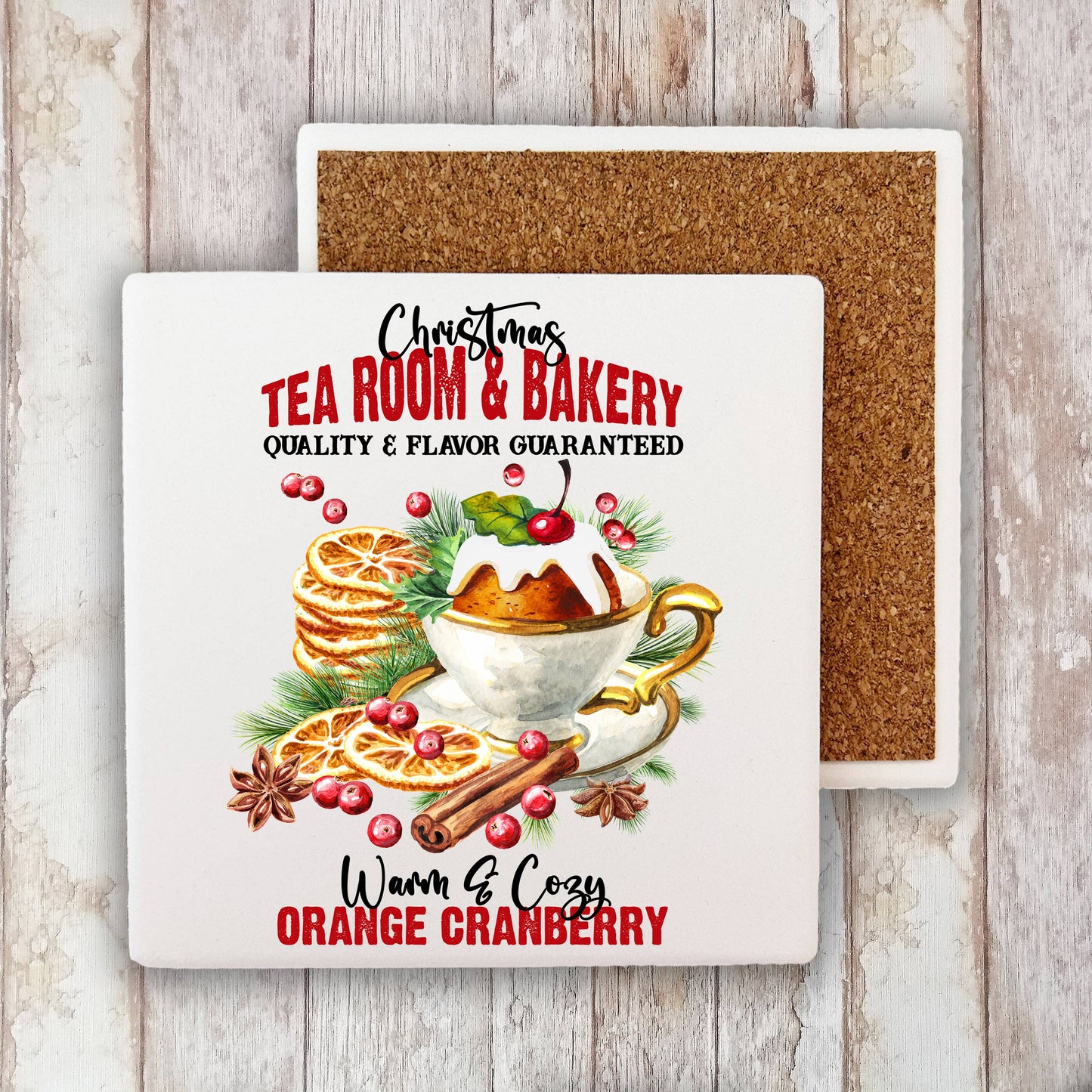 Christmas Tea Room & Bakery Stone Coaster