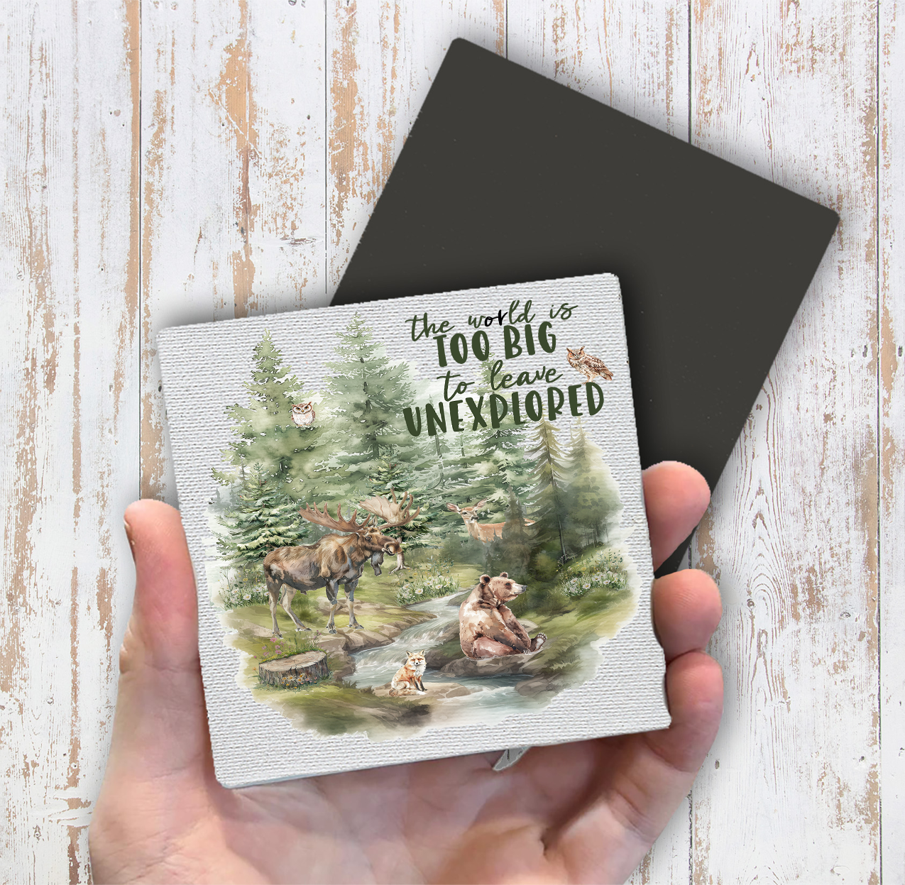 Life beautiful Adventure Woodland Animals Magnet Fridge (Set of 2)