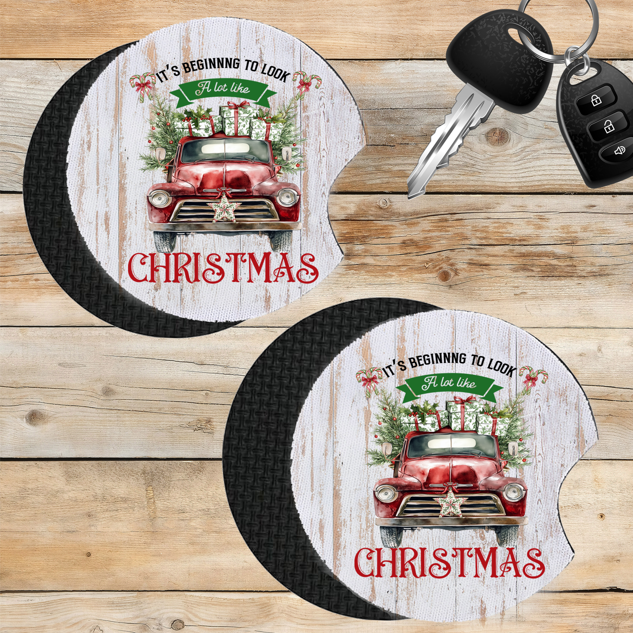 Car Coaster Beginning to Look Like Christmas