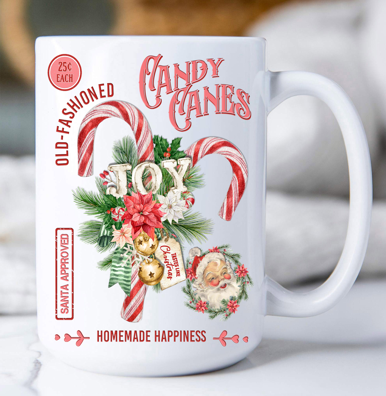 Christmas Old Fashion Candy Cane Coffee Mug