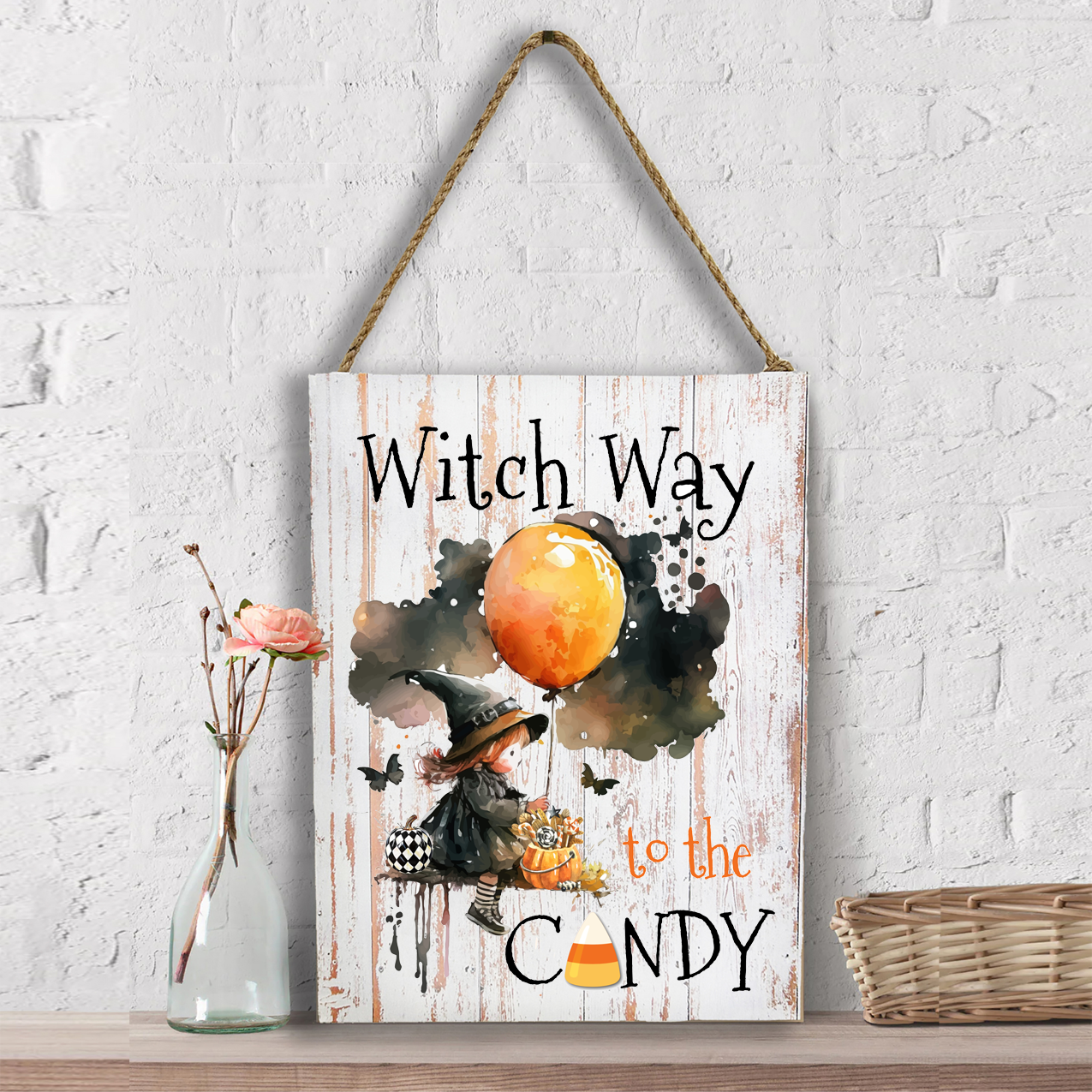 Halloween Witch Way to Candy Wall Decor