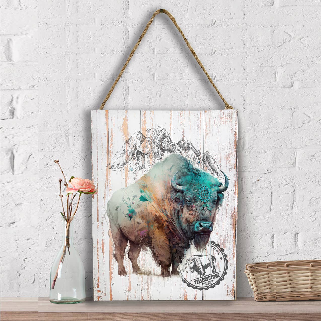 Western Buffalo Turquoise Yellowstone Wall Decor