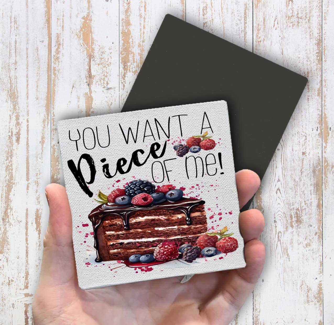 Want a Piece of Me Cake Funny Magnet Fridge - Sets of 2