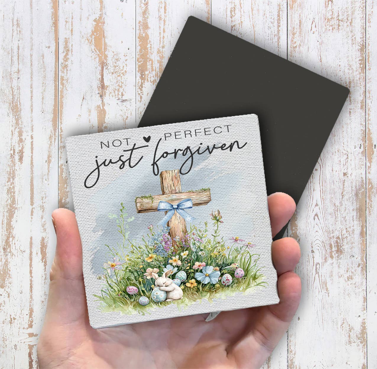 Not Perfect Just Forgiven Easter Cross Magnet Fridge