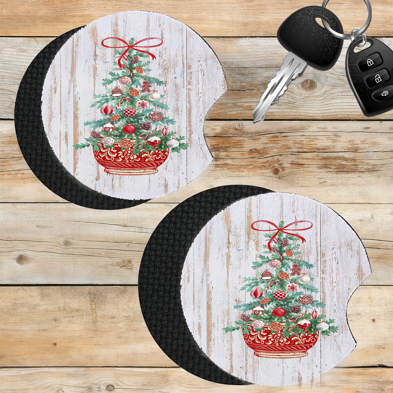 Car Coaster Christmas Chinoiserie Christmas Tree