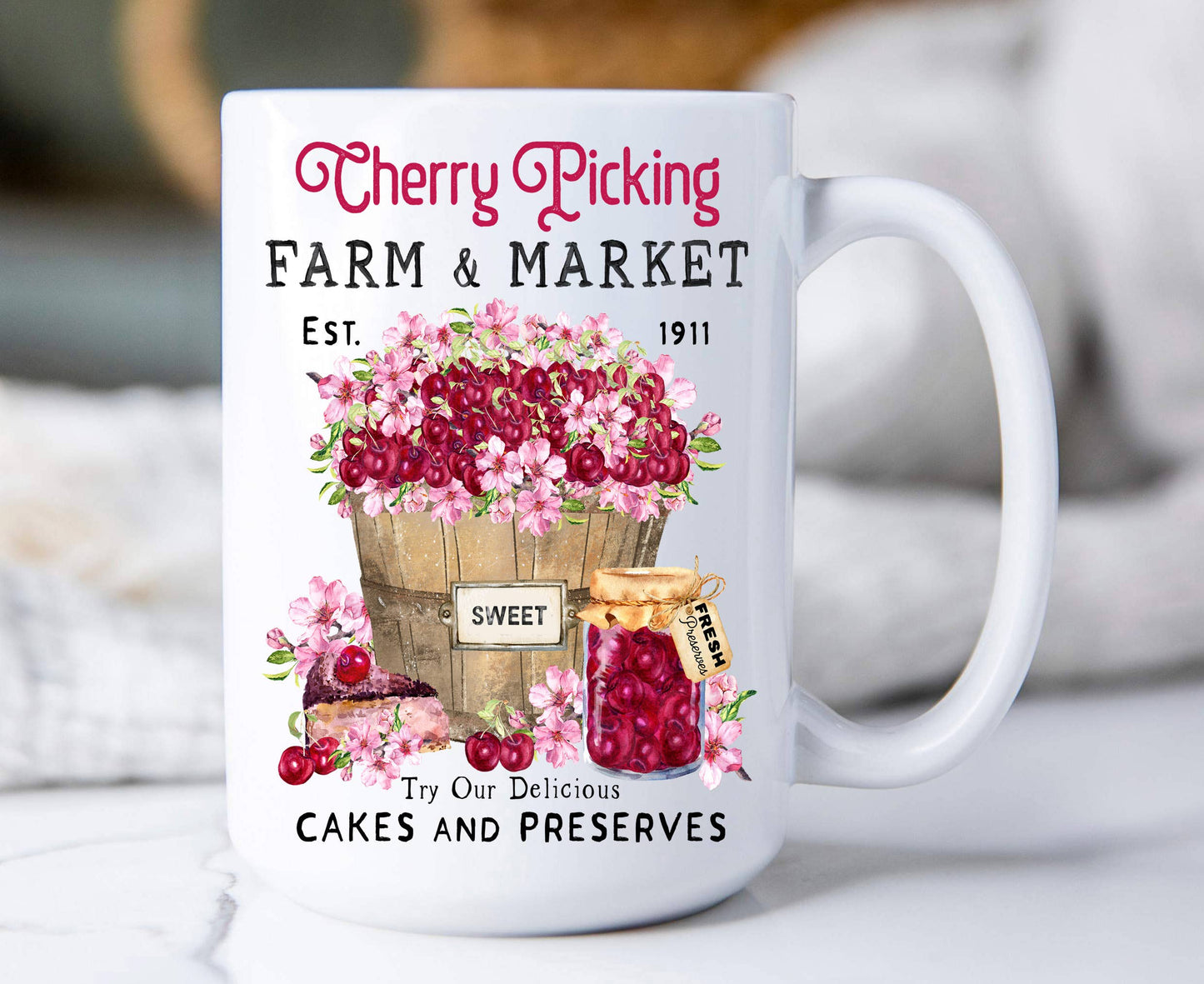 Farmer Market Sweet Cherries 15 oz Coffee Mug