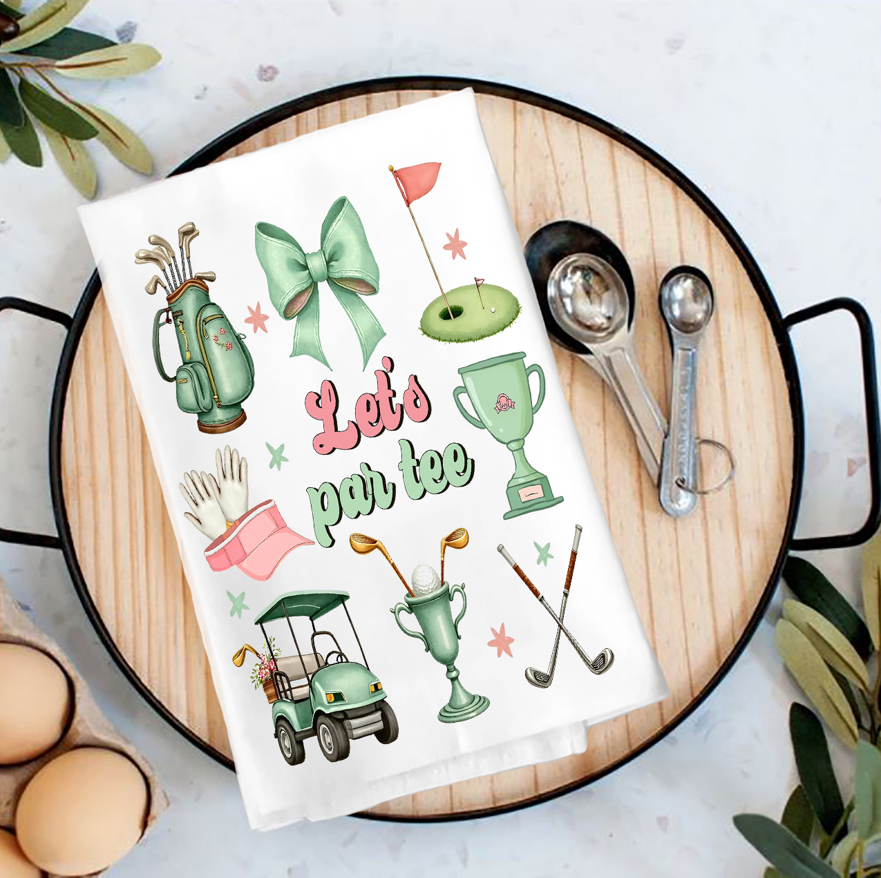 Golf Let's Par tee Tea Towel