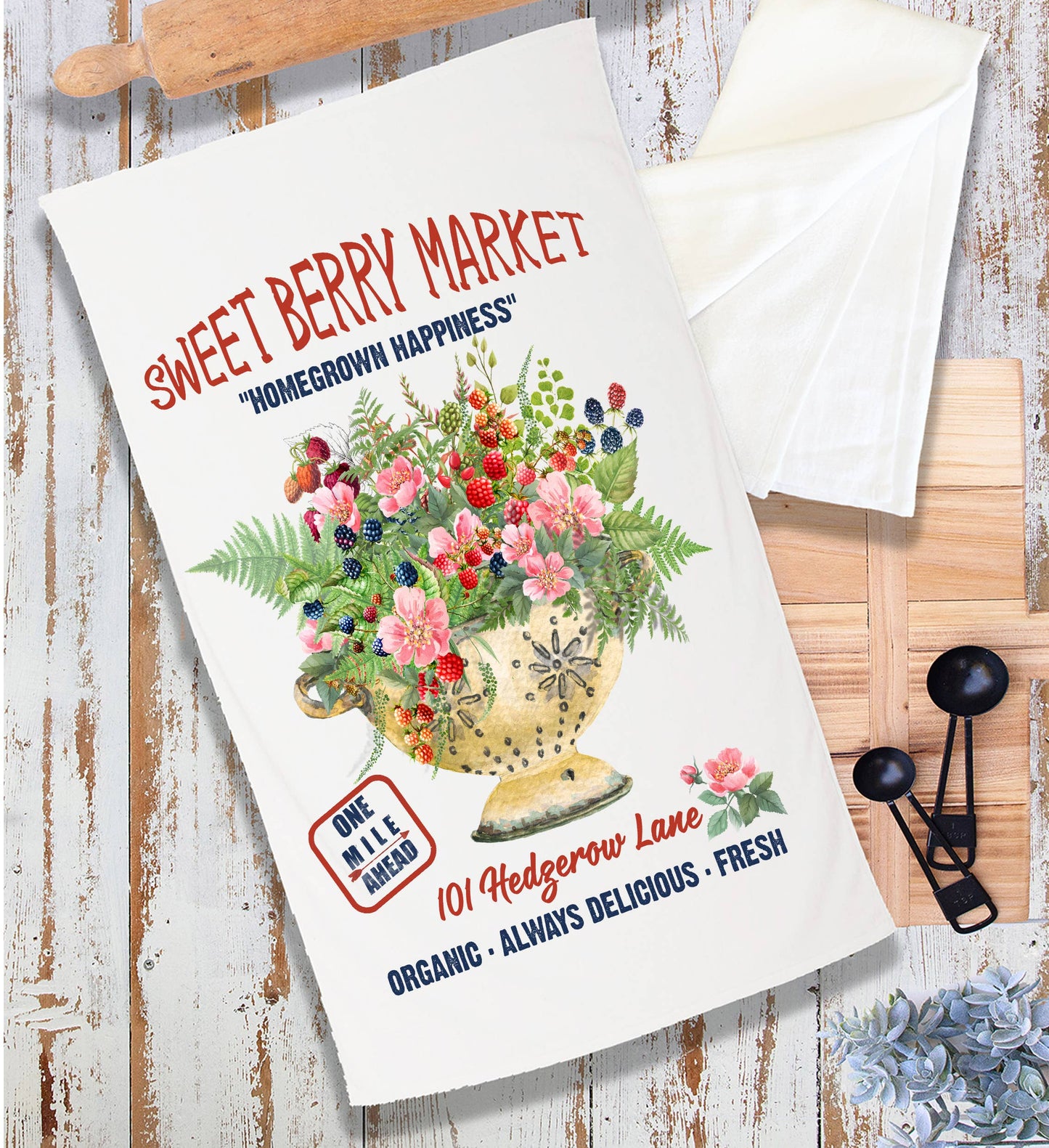 Farmhouse Sweet Blueberry Raspberry Terry Towel