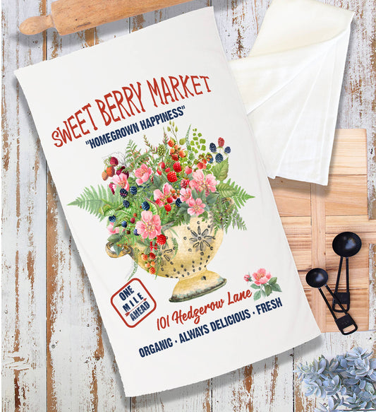 Farmhouse Sweet Blueberry Raspberry Terry Towel