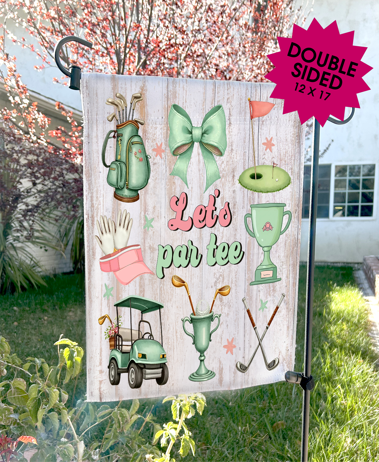 Golf Let's Par tee Garden Flags