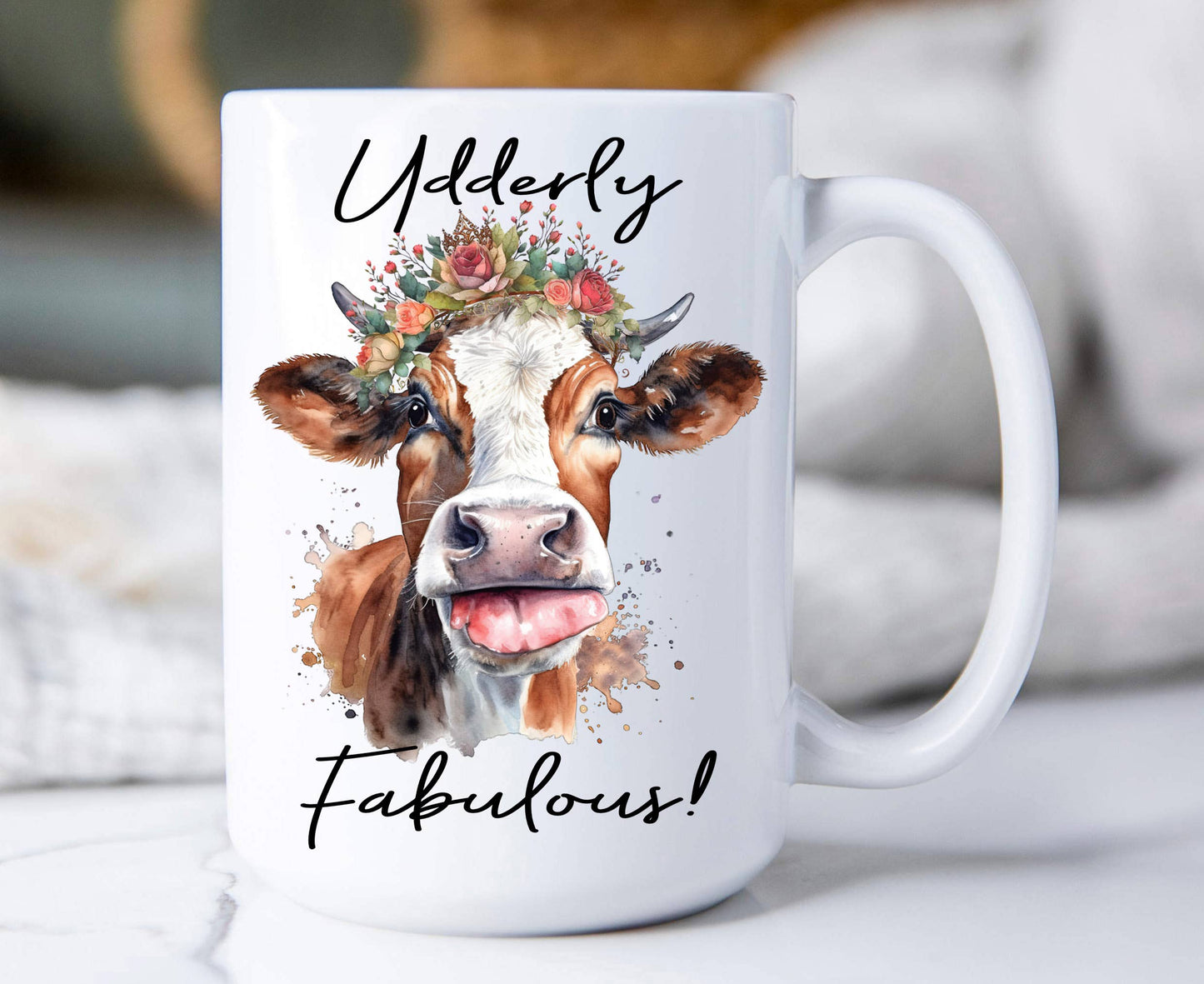 Udderly Fabulous Cow Farmhouse 15 oz Coffee Mug