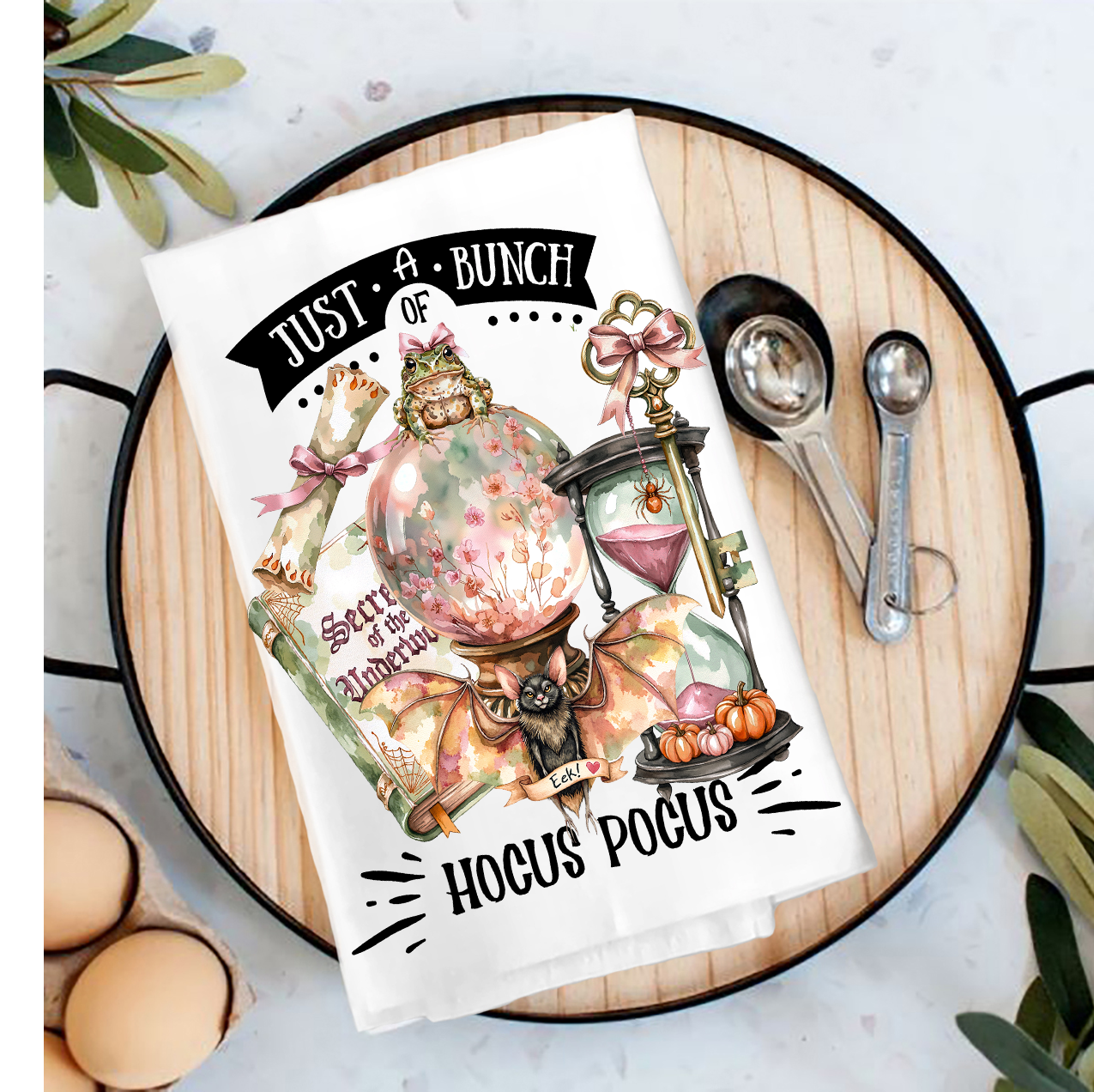 Halloween Bunch of Hocus Pocus Tea Towel