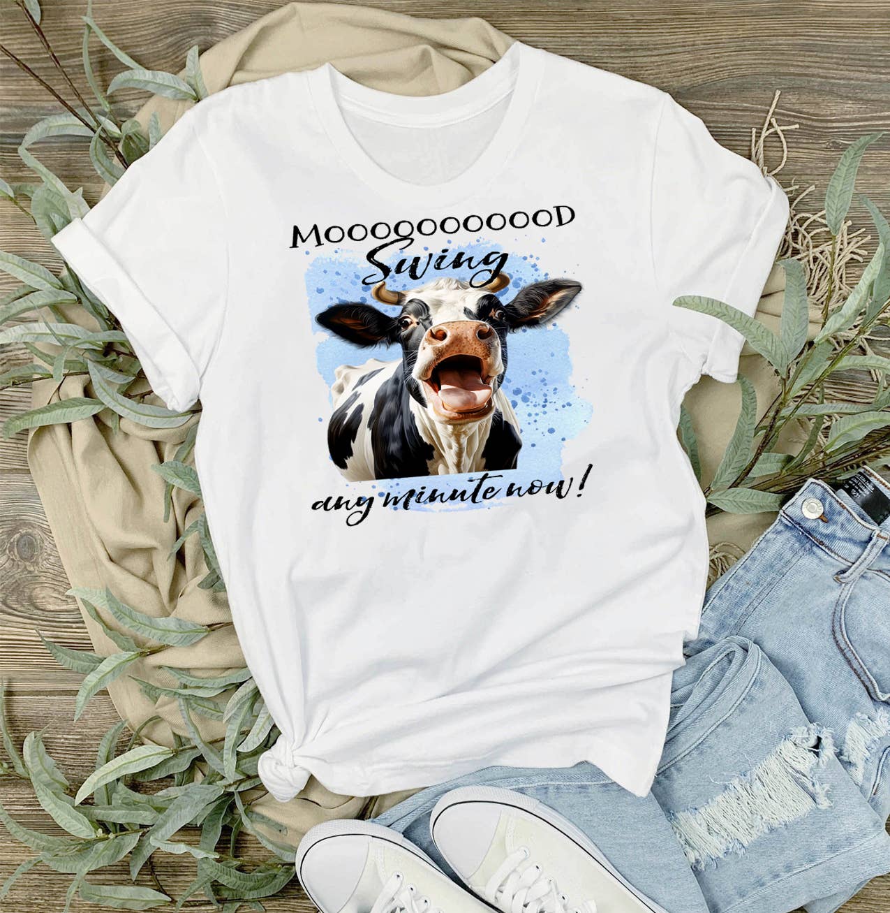 Mood Swing Any Minute Cow Funny T-Shirt