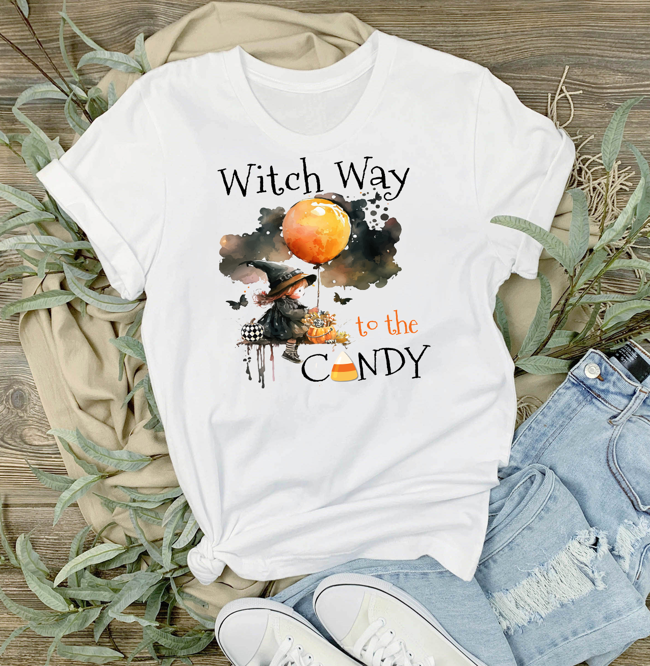 Halloween Witch Way to Candy T-Shirt
