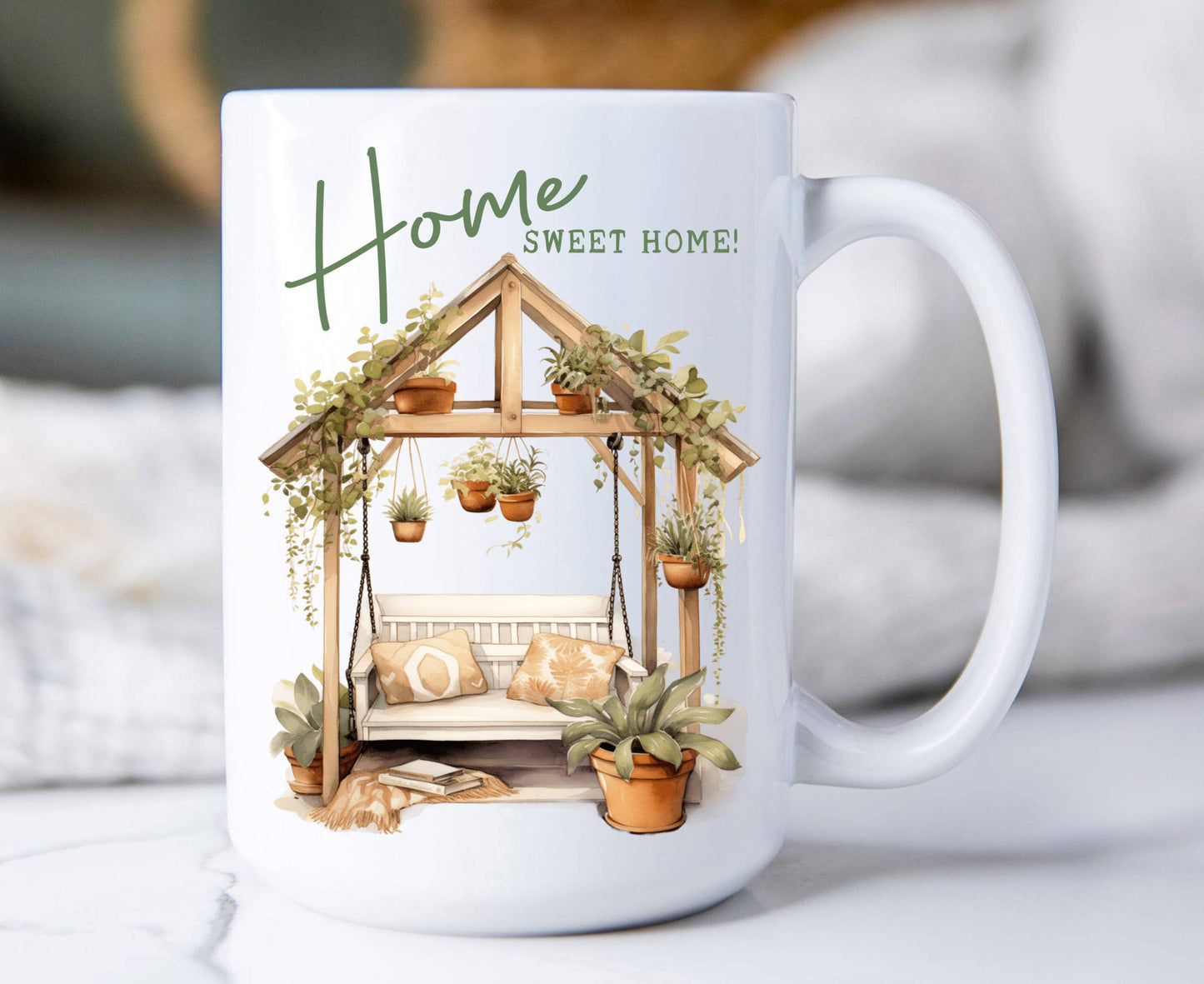 Home Sweet Home Porch Swing15 oz Coffee Mug