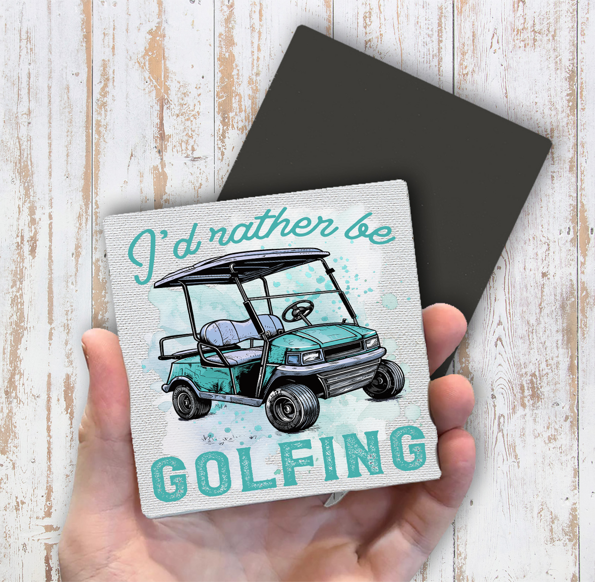 I'd Rather be Golfing Blue Magnet Fridge (Set of 2)