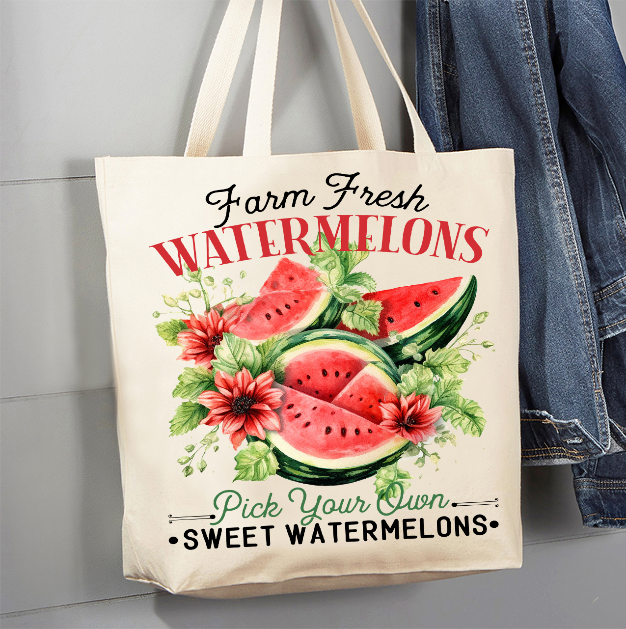 Farm Fresh Watermelon Canvas Tote Bag