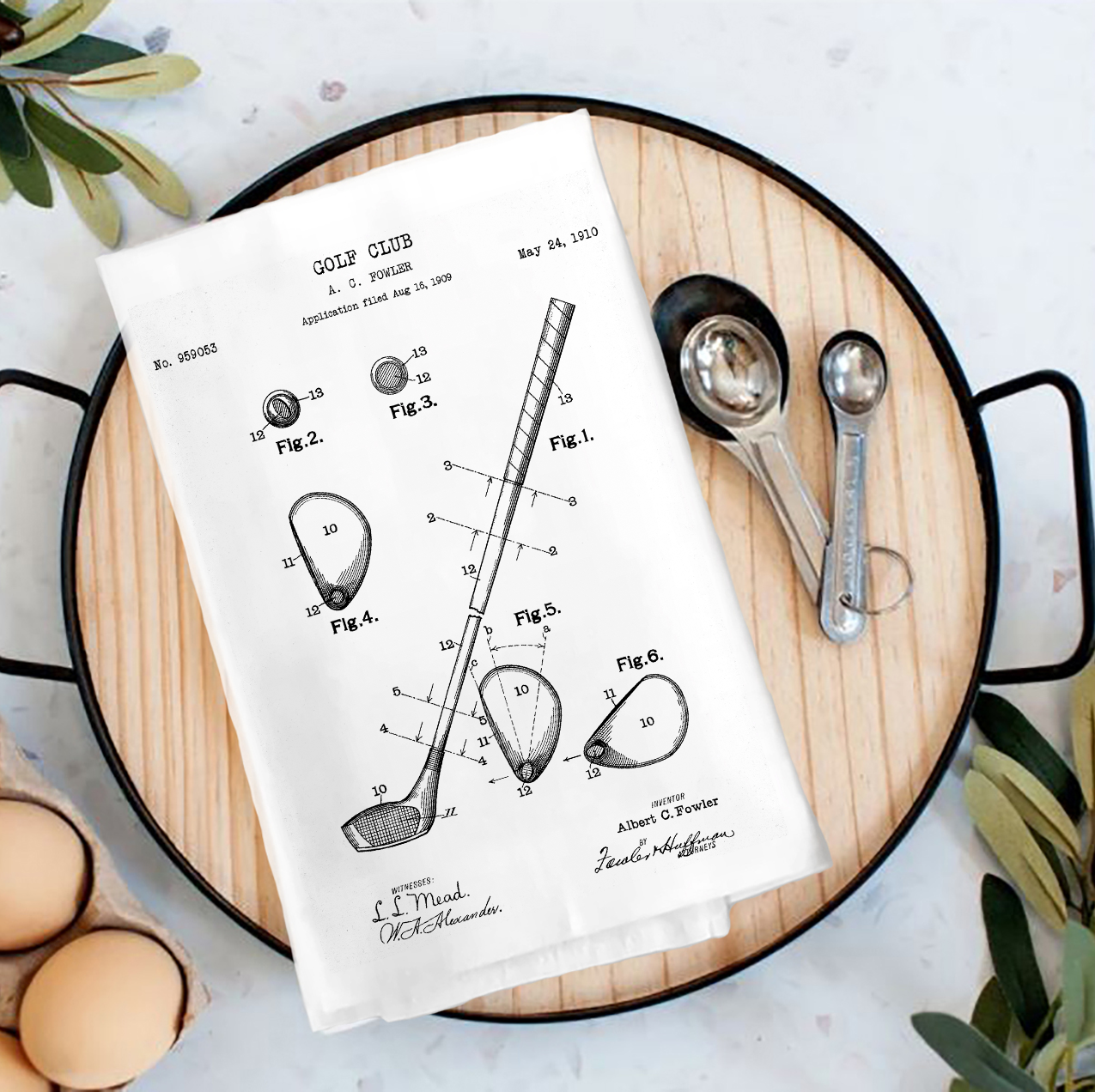 Vintage Golf Club Tea Towel
