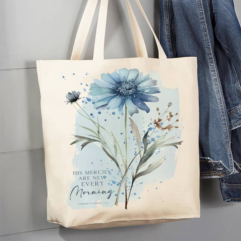 Spiritual His Mercies are New Canvas Tote Bag