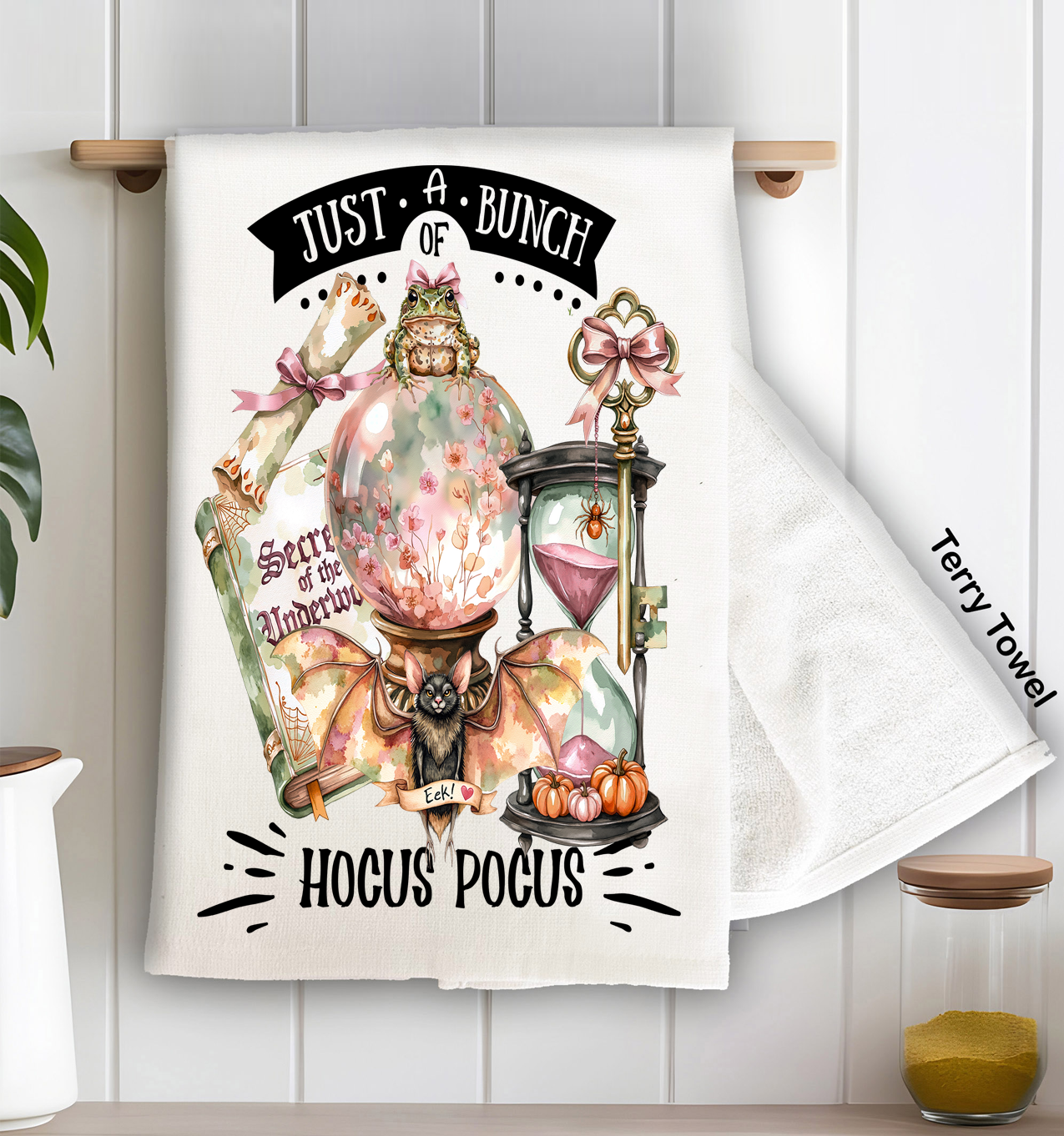 Halloween Bunch of Hocus Pocus Kitchen Terry Towel
