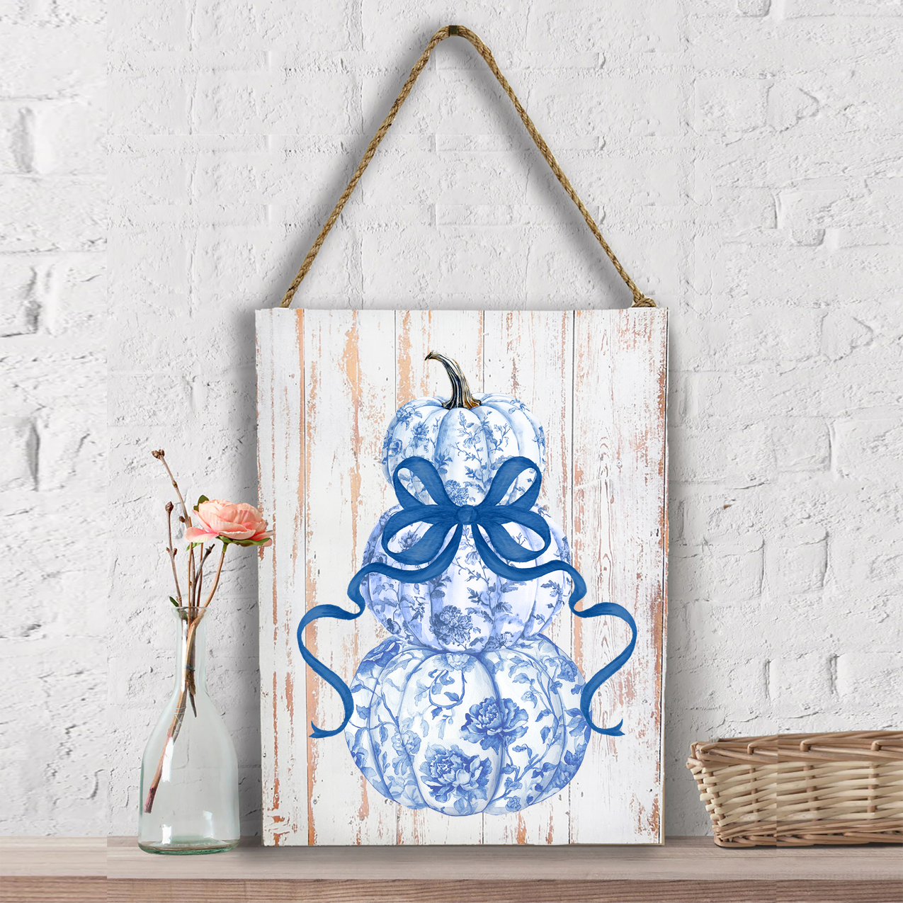 Fall Chinoiserie Blue & White Wall Decor