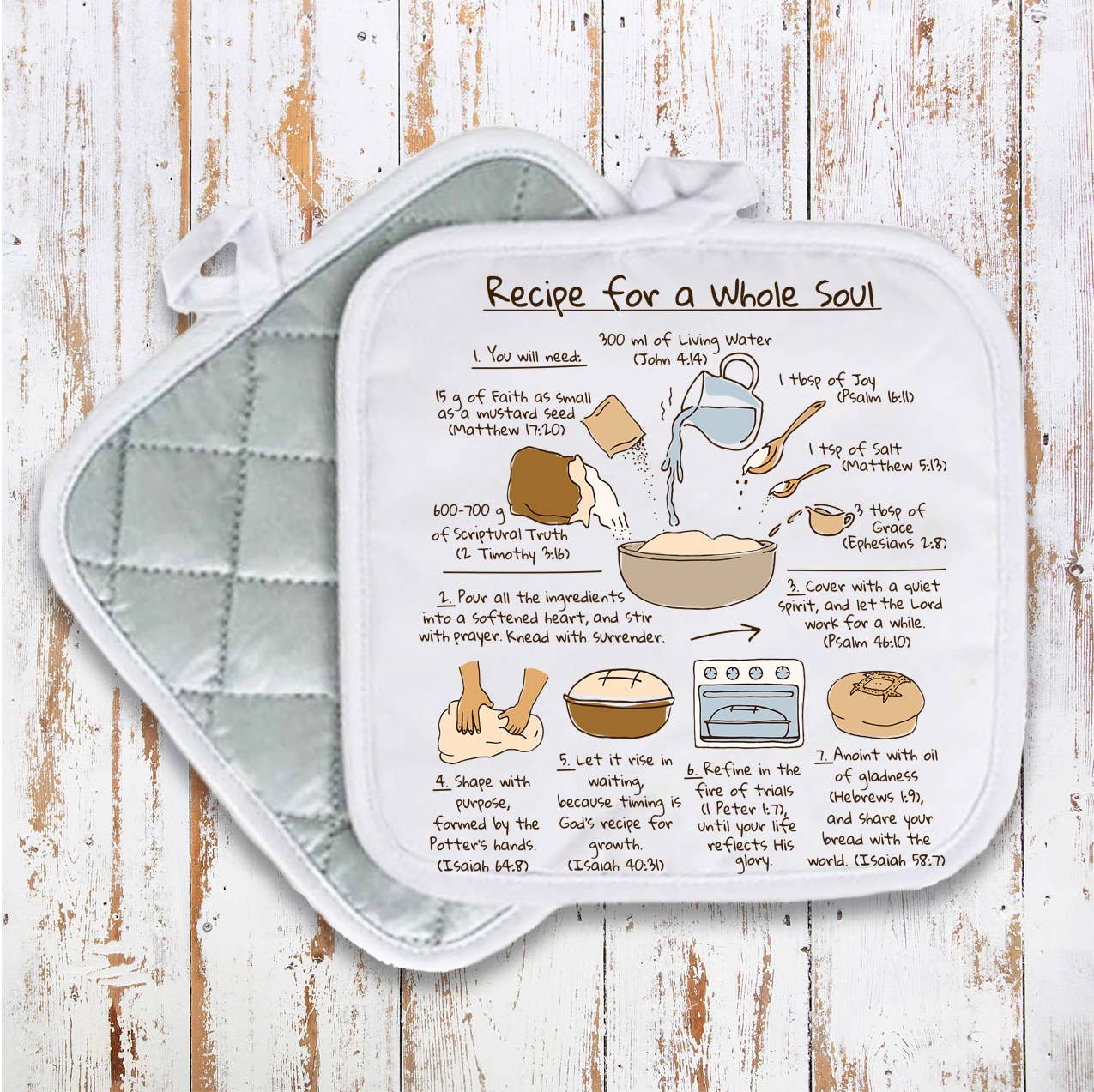 Spiritual Recipe for a Whole Soul Pot Holder Oven Mitt