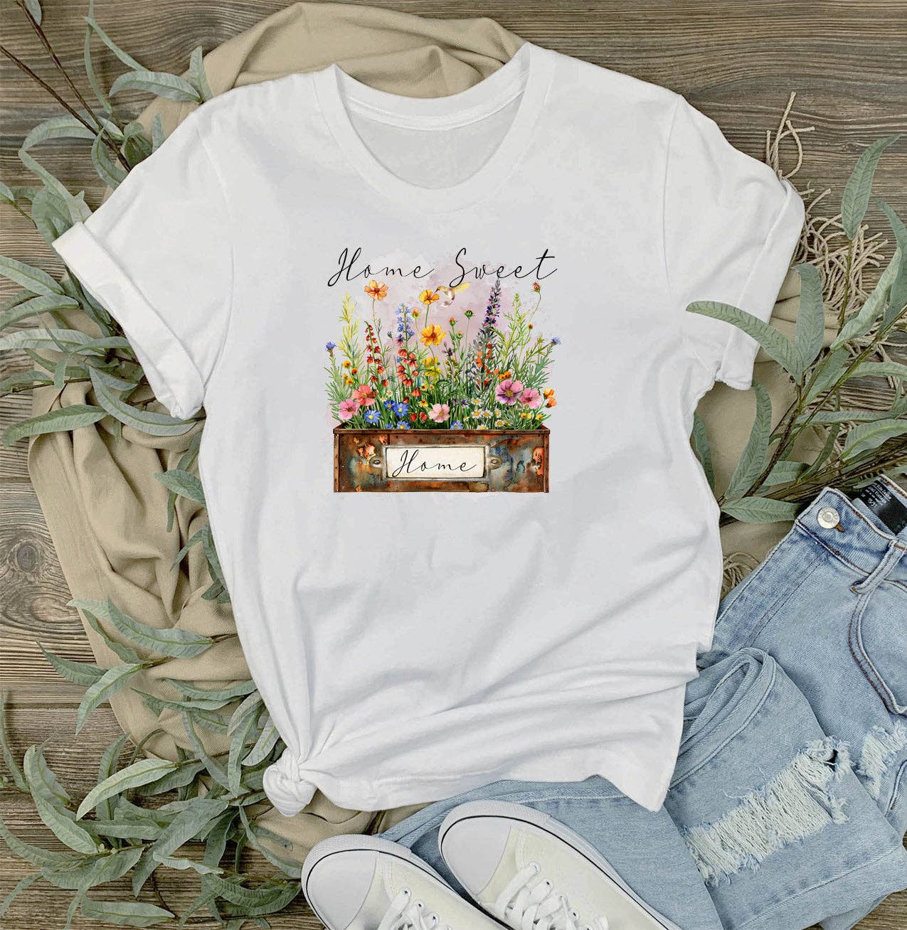Home Sweet Home Country Field Flowers T-Shirt