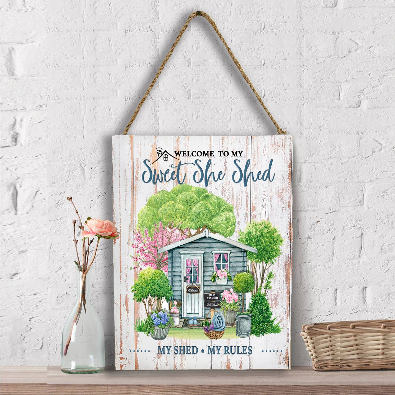 Welcome To My She Shed My Rules Wall Decor