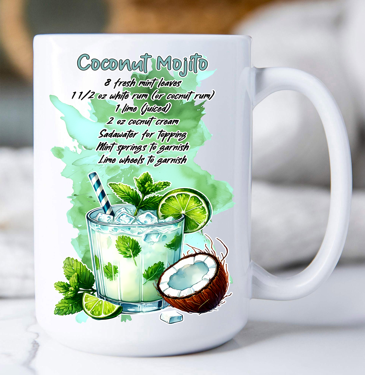Summer Cocktail Coconut Mojito Coffee Mug